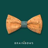 bamboo cork bow tie with denim blue core