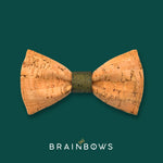 cork bow tie with khaki olive core