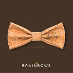 bamboo and silver cork bow tie