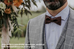 dark brown cork bow tie groom
