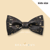 kids hipbow cork bow tie black and gold