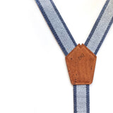 blue and cognac suspenders for kids