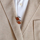 cufflinks with cognac cork fabric