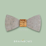 wooden bow tie walnut with grey cork fabric and cork core