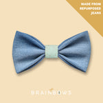 jeans bow tie with mint green cork core