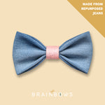 jeans bow tie with pink cork core