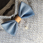 jeans bow tie with cork centre