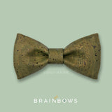 khaki olive green cork bow tie