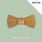 bamboo wooden bow tie with cork kids size