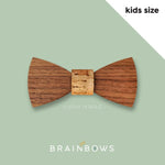 walnut wooden bow tie for kids with cork core