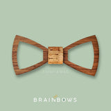 open wooden bow tie in walnut