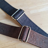 cork fabric braces with silver details