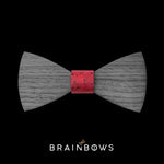 wooden bow tie extra core dark red