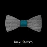 wooden bow tie extra core teal turquoise
