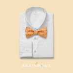 natural cork bow tie on a white dress shirt